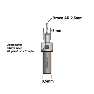 Escareadora-Reta-8mm-para-Brocas-25mm-22B0825.04-Radix-4-FERAACE075