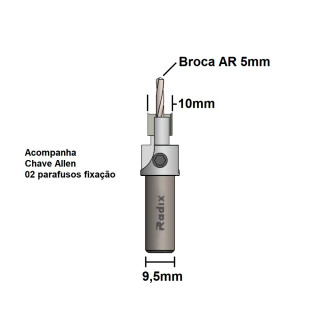 Escareadora-Reta-10mm-para-Brocas-5mm-22B1050.04-Radix-4-FERAACE120