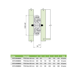 CORREDICA-TELESCOPICA-FGVTN-TT90-550MM-SLOW-90KG---2-FRFGCRR274