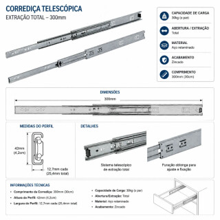 CORREDICA-LIGNUM-FIT-TELESC-300MM-AC-28KG-H42-FRL1CRR081-02