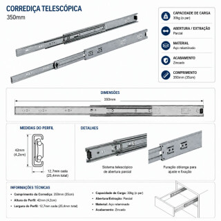 CORREDICA-LIGNUM-FIT-TELESC-350MM-AC-28KG-H42-FRL1CRR082-02